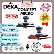 Deka Concept Micro Ceiling Fan 20" Mini Fan With LED Light New Modern Design Bedrrom Kitchen Baby Fan Kipas Ada Lampu