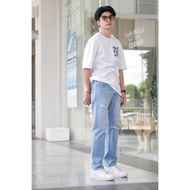 LL711/1 สีอ่อน กางเกงยีนส์ทรงสลิม เข้ารูป NAMEW