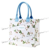 日本GLOW雜誌附錄英國Wedgwood 清爽 野莓 草莓 藍色提帶 托特包 手提袋 購物袋 (特)