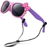 RIVBOS Kids (Age 3-8) Sunglasses for Girls Boys with Strap Polarized UV Protection Flexible Rubber S
