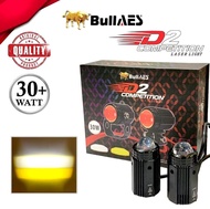 BULLAES Lampu Sorot D2 Laser Competition 30 Watt Satuan Putih Kuning + Devil Eye