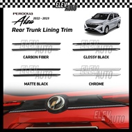 Perodua Alza D55L 2022 2023 Rear Trunk Lining Trim Chrome Carbon Glossy Matte Black Accessories Gearup Gear Up Bodykit