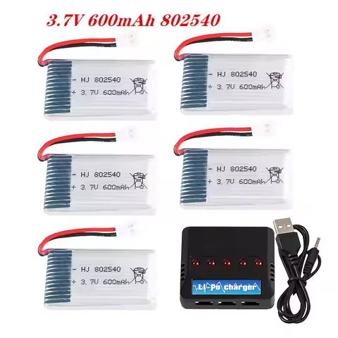 3.7V 600mAh 30C 802540 Lipo Battery For Syma X5 X5C X5SW X5SC CX-30 M68 905 QX80 K60 Upgraded 2-10pc