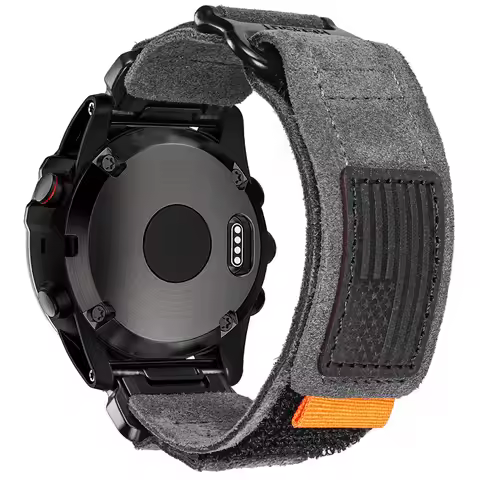 HEMSUT For Garmin Leather Watch Band Quickfit 20 22 26mm Retro Wrist Strap Compatible with Fenix/ Ma