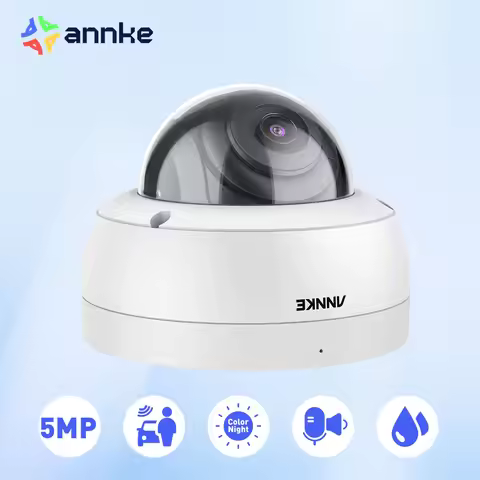 ANNKE C500 Dome 5MP Ip Camera Outdoor IK10 Vandal-Proof POE Security Camera With Audio Recording POE