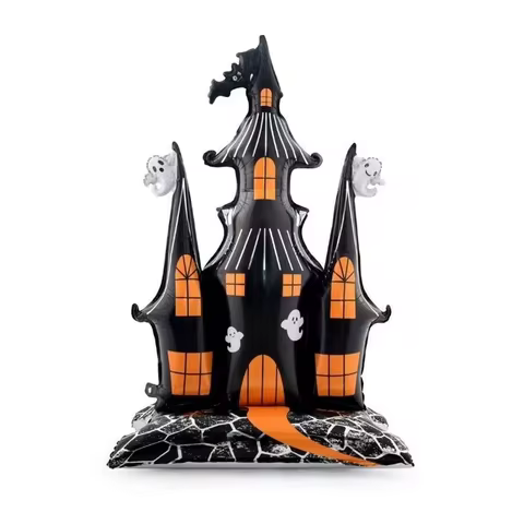 1pc Halloween 58-inch Super-Large Haunted House Castle Standing Aluminum Foil balloon, Horror Hallow