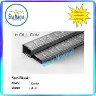 Besi Holo Hollow Galvanis 4x4 CM Coklat