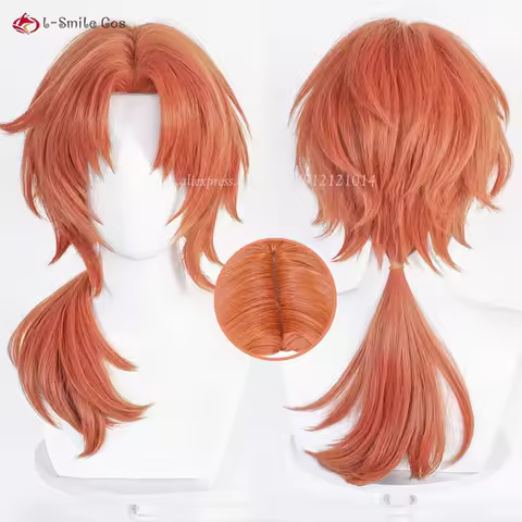 Anime Aoi Akane Cosplay Wig Long Dark Orange Wigs Heat Resistant Synthetic Hair Halloween Wig For Me