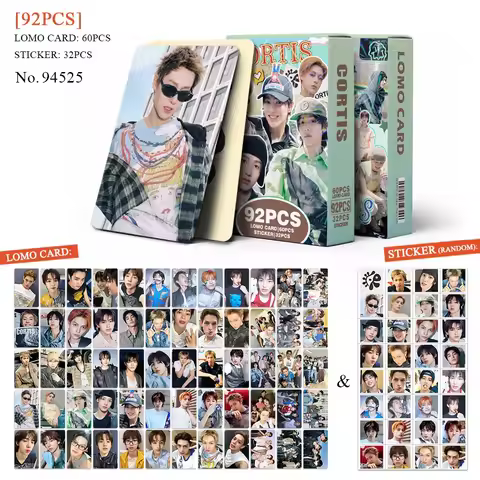 92pcs kpop CORTIS MARTIN KEONHO laser peripheral photo card, celebrity mini sticker, LOMO greeting c