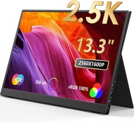 จอคอม จอมอนิเตอร์ 2.5K จอแสดงผลแบบพกพา 13.3 นิ้ว 2560x1600P จอแสดงผลแล็ปท็อป HDMI 100% sRGB IPS คอมพ