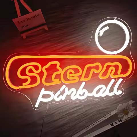 Stern Pinball Neon Sign USB Dimmable LED Neon Light for Man Cave Game Room Beer Bar Bedroom Home Dec