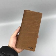 意大利 SKAP 啡色造舊皮革 直身 長型 銀包