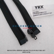Resleting Zipper Jaket YKK 80 cm Atau 32 inch Type Gigi Halus Coil Model Set Open End Buka Lepas War