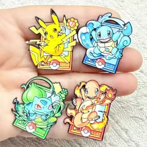4pcs Cute Anime Monster Enamel Pin Cool Charmander Brooch Pines Badges for Backpack Clothes Jewelry