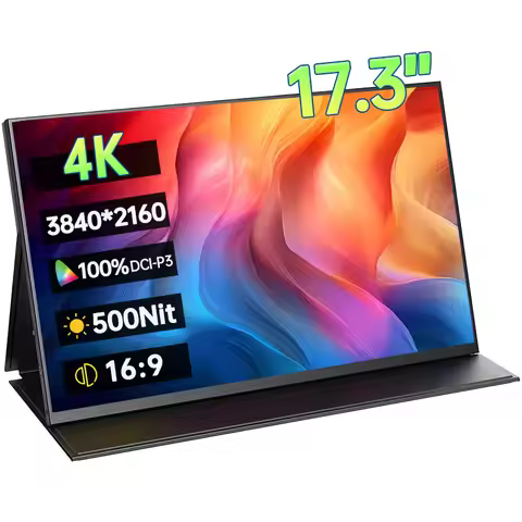 17.3 Inch 4K UHD 3840*2160P Portable Monitor 100%DCI-P3 500Nit HDR FreeSync 1MS IPS Screen Game Disp