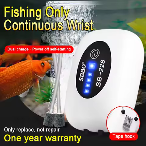Aquarium Fish Tank Oxygen Booster Pump Ultra-quiet Oxygen Pump Portable USB With 4800mA Battery AC-D