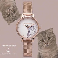 【天時鐘錶公司】Olivia Burton OB16WL88 Q萌貓咪款米蘭帶錶帶手錶原裝英國進口 腕錶 女錶手錶生日
