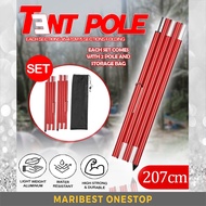 2Pcs in Set with 2 Meter Light Weight Aluminum Camping Poles Rod 16mm Thick Outdoor Tarp Pole Flyshe