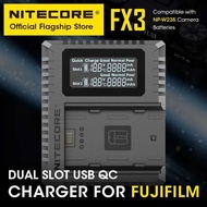 Promotion NITECORE FX3 Intelligent Camera Charger Dual Slot USB Type C LCD QC Fast Charge 1500mAh Fo