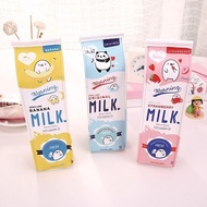 Cartoon milk carton style pencil cute pencil cases portable creative capacity of students stationery