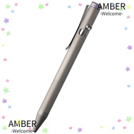 AMBER Alloy Pen, Grey Titanuim Ballpoint Pen, Refillable Bolt Action Pen Daily Use