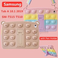 with Strap For Samsung Tab A 10.1 inch 2019 SM-T515 SM-T510 T515 Tablet Case with Pen Holder Shockproof Cover