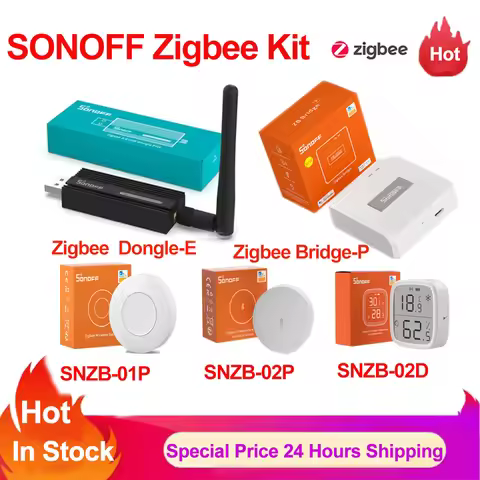 Sonoff ZBDongle-E Zigbee Bridge-P USB Gateway Bridge Hub SNZB01P Zigbee Wireless Switch SNZB02P Temp