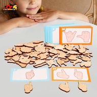 LAHOMIA Gesture Shape Matching Toy Funny Learning Toy Wooden Matching Gesture Puzzle for