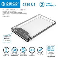 Orico 2139u3 Transparent 2.5 Hdd Ssd External Enclosure Case Sata Usb 3.0