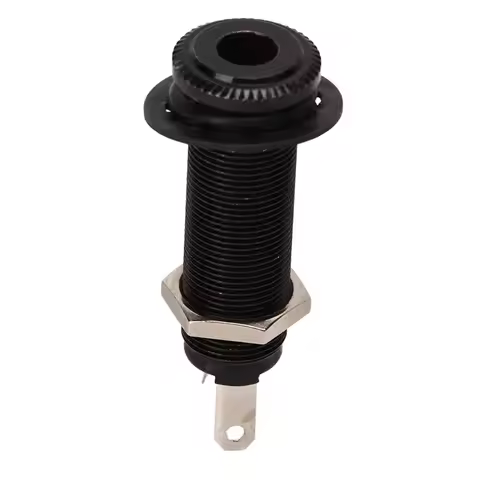 Brass Guitar Threaded Jack ​1/4 Inch / 6.35 mm ​Flush Mount ​Barrel Jack Socket ​Stereo/Mono Long Th