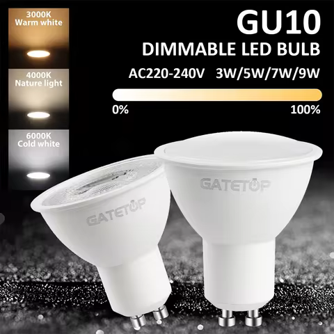 10-50pcs Energy Spot GU10 Base LED Light Bulb Dimmable 4000K 6000K Daylight 50W Halogen Replacement 