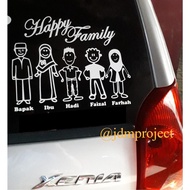 CUTTING STICKER CAR STICKER HAPPY FAMILY STICKER GLASS STICKER HAPPY FAMILY JDM