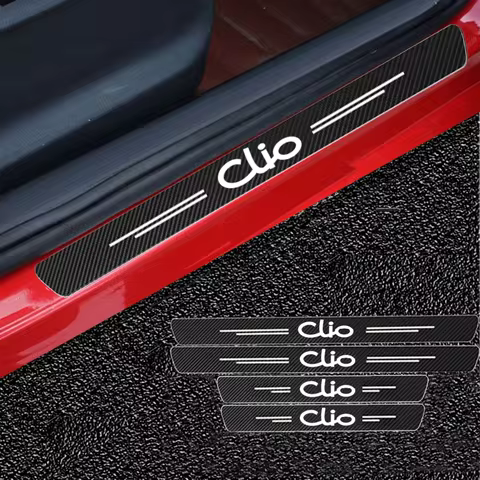 60X7CM Auto Door Sill Protection Tape Carbon Fiber Protector Strip Sticker For Renault Clio 2 3 4 5 