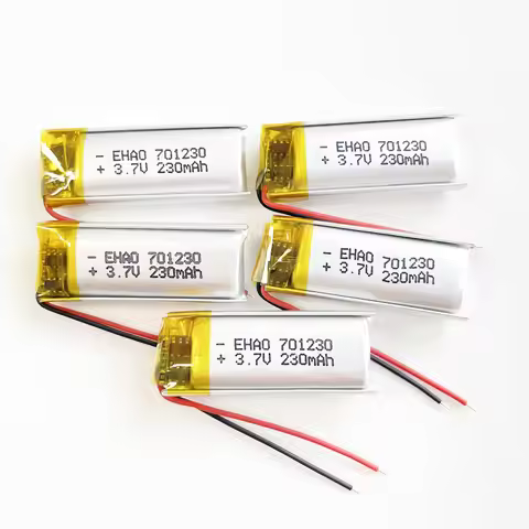 5 PCS 3.7V 230mAh Lithium Polymer LiPo Rechargeable Battery 701230 For Mp3 Recording Pen Bluetooth H