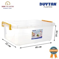 Combo of 5 Duy Tan Transparent Plastic Containers 15 Liters (45.7 x 31.8 x 16.1 cm) No.H116 helps yo