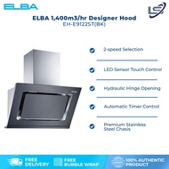 ELBA 1,400m3/hr Designer Hood EH-E9122ST(BK) | 2-speed Selection | LED Sensor Touch Control | Automa