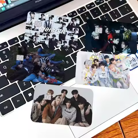 Kpop Man E-ENHYPEN 100% Hot Sale Amine Credit Debit Bank Card Bus Card Film Skin Sticker