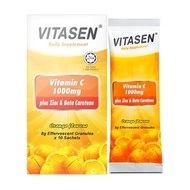 VITASEN Vitamin C 1000mg plus Zinc &amp;  Beta Carotene (8g Effervescent Granules x 10 sachets)