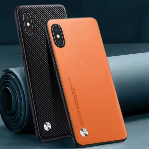 Luxury PU Leather Case For iPhone X XS Back Cover Silicone Shockproof Full Protection Phone Case For