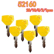 10/5/2/1pcs  New ignition switch key 52160 Keys For Yanmar Excavator Grader Dozer(Yellow)
