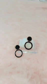 Anting giwang bulat permata hitam