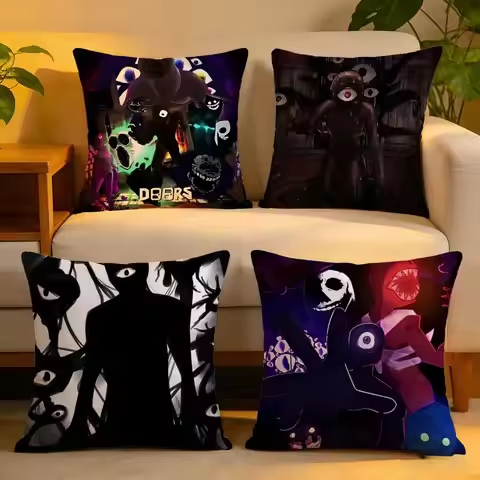 Cushion Cover Linen Skin-Friendly Soft Decorative Case For Sofa Home Decor Roblox Doors Team Pillow 
