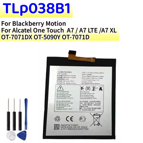 New TLp038B1 TLp038BC Battery For Blackberry Motion For Alcatel One Touch A7 / A7 LTE /A7 XL OT-70 B