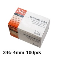 100pcs/box Tattoo Needle 34g Needles 1.5mm 2.5mm 4mm For Beauty Injection Syringe Filler Safety Need