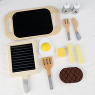 Fried Steak Set Wooden Pretend Play Toys Kitchen toys for boys and girls Factory Direct Supply4.6