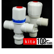 3pcs PVC #55555 ANGLE VALVE 3WAY 1/2"size kita100years