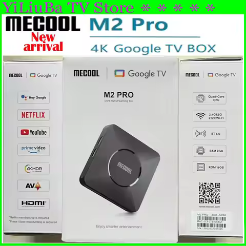 [Genuine]Mecool M2 Pro Google TV Box Amlogic S905Y4 2GB 16GB Netflix Google Certified ATV AV1 4K UHD