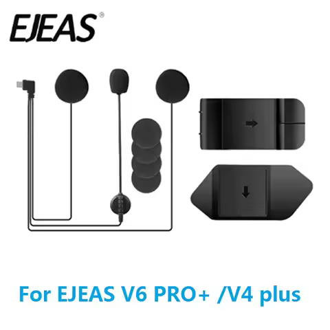 Type C Ejeas V6 Pro+ V4 PLUS Earphone Microphone Speaker For Original V4 Plus Motorcycle Helmet Blue
