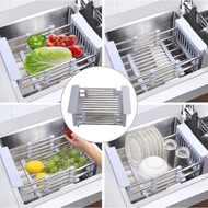 Retractable Sink Water Filter Rack Drain Basket Stainless Steel Kitchen Sink Dish Drainer Zover
