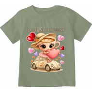 Children's t-shirts / children's sage tops with digital images series 99 Ballerina Cappuchino